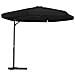Ombrellone da Esterni con Palo in Metallo 300 cm Nero - Foto miniatura 1