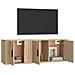 Set Di Mobili Porta Tv 2 Pz Rovere Sonoma In Legno Multistrato - Foto miniatura 3