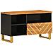 Mobile Porta Tv Marrone E Nero 80x33,5x46 Cm In Legno Di Mango - Foto miniatura 2