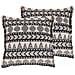 Set Di 2 Cuscini Hentepe Cotone 45 X 45 Cm Nero Trama Geometrica - Foto miniatura 3