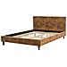 Letto Pelle Sintetica Fitou 140 X 200 Cm Marrone - Foto miniatura 3