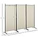 Paravento Separé Da Interno A 3 Pannelli Pieghevole In Metallo E Poliestere, 253x50x182cm, Beige - Foto miniatura 3