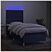Letto a Molle con Materasso e LED Blu 90x190 cm in Tessuto - Foto miniatura 8