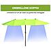 Ombrellone da Giardino Doppio con Apertura a Manovella, in Acciaio e Poliestere, 460x270x240 cm, Verde Chiaro - Foto miniatura 6