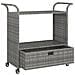 Carrello Da Bar Con Cassetto Grigio 100x45x97 Cm In Polyrattan - Foto miniatura 3
