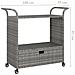 Carrello Da Bar Con Cassetto Grigio 100x45x97 Cm In Polyrattan - Foto miniatura 6