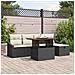 Set di Divani da Giardino 6 Pezzi con Cuscini in Polyrattan Nero - Foto miniatura 2