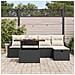 Set di Divani da Giardino 6 Pezzi con Cuscini in Polyrattan Nero - Foto miniatura 3