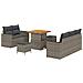 Set di Divano da Giardino a 8 Pezzi con Cuscini Grigio Rattan Poliestere Acacia,  Set da Pranzo da Giardino a 3 Pezzi con Cuscini Grigio Rattan Poliestere Acacia - Foto miniatura 1
