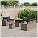 Set di Divano da Giardino a 8 Pezzi con Cuscini Grigio Rattan Poliestere Acacia,  Set da Pranzo da Giardino a 3 Pezzi con Cuscini Grigio Rattan Poliestere Acacia - Foto miniatura 3