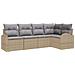 Set divano da giardino 5 pezzi con cuscini Beige Polirattan - Foto miniatura 1
