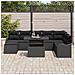 Set di Divani da Giardino  9 Pezzi con Cuscini in Polyrattan Nero, Divano Giardino 2 Posti con Cuscini in Polyrattan Nero - Foto miniatura 3