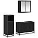 Set di mobili per il bagno 3 pcs Rovere Nero Legno multistrato - Foto miniatura 1