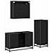 Set di mobili per il bagno 3 pcs Rovere Nero Legno multistrato - Foto miniatura 8