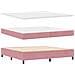 Letto a molle con materasso con led Rosa 200 x 200 cm Velluto - Foto miniatura 6
