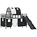 Struttura del letto loft per bambini Nero 79,5 x 200 cm Metallo - Foto miniatura 1