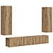 Set mobile TV 3 pcs Rovere artigianale Legno multistrato - Foto miniatura 1