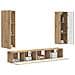 Set mobile TV 3 pcs Rovere artigianale Legno multistrato - Foto miniatura 3