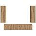 Set mobile TV 3 pcs Rovere artigianale Legno multistrato - Foto miniatura 8