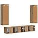 Set mobile TV 3 pcs Rovere artigianale Legno multistrato - Foto miniatura 9