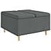 Pouf contenitore Grigio scuro 80 x 80 x 45 cm Tessuto - Foto miniatura 1