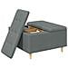 Pouf contenitore Grigio scuro 80 x 80 x 45 cm Tessuto - Foto miniatura 3