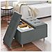 Pouf contenitore Grigio scuro 80 x 80 x 45 cm Tessuto - Foto miniatura 4