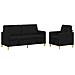 Set di Divani con Storage 2 pcs Nero Poliestere - Foto miniatura 1
