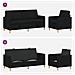 Set di Divani con Storage 2 pcs Nero Poliestere - Foto miniatura 4