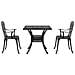 Set di Tavolo da Giardino 3 pcs Nero Alluminio pressofuso - Foto miniatura 6