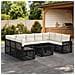 Set Divano da Giardino 10 pz Nero e Bianco Crema polyrattan - Foto miniatura 9