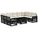 Set Divano da Giardino 10 pz Nero e Bianco Crema polyrattan - Foto miniatura 1
