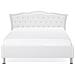Letto Matrimoniale Moderno In Pelle Sintetica Bianca 140x200cm Metz - Foto miniatura 17