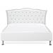 Letto Matrimoniale Moderno In Pelle Sintetica Bianca 140x200cm Metz - Foto miniatura 7