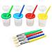 Spill Proof Tazze Paint 4 Colori Senza Fuoriuscita Di Tazze Di Vernice Con Coperchi E 4 Spazzole Di Pittura Per Bambini Pezzi Assortiti Colorati - Foto miniatura 1