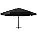 Ombrellone da Esterni con Palo in Alluminio 500 cm Nero - Foto miniatura 6