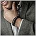 Bracciale da Uomo in Pelle, ""Ring"", 23cm, Nero - Foto miniatura 7