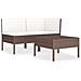 Set Divani da Giardino 3 pz con Cuscini in Polyrattan Marrone - Foto miniatura 1