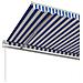 Tenda da Sole Retrattile Automatica 450x350 cm Blu e Bianca - Foto miniatura 2