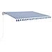 Tenda da Sole Retrattile Automatica 450x350 cm Blu e Bianca - Foto miniatura 1
