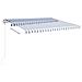 Tenda da Sole Retrattile Automatica 450x350 cm Blu e Bianca - Foto miniatura 7