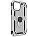 Cover Iphone 13 Mini Anti-urto Ibrida Anello Funzione Supporto Argento - Foto miniatura 2