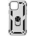 Cover Iphone 13 Mini Anti-urto Ibrida Anello Funzione Supporto Argento - Foto miniatura 1