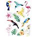 36 Adesivi 3d - Uccelli Tropicali 6 Cm - Foto miniatura 1