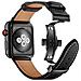 Cinturino Per Apple Watch 38/40/41mm Vera Pelle Chiusura Pieghevole, Nero - Foto miniatura 2