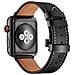 Cinturino Per Apple Watch 38/40/41mm Vera Pelle Chiusura Pieghevole, Nero - Foto miniatura 3