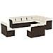 Set Divani Da Giardino 12 Pz Con Cuscini Marrone In Polyrattan - Foto miniatura 2