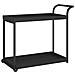 Carrello Da Bar Nero 100x45x83 Cm In Polyrattan - Foto miniatura 1