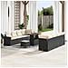 Set di divani da giardino  11 pezzi con cuscini in rattan sintetico nero e acacia, Set da pranzo da giardino  3 pezzi con cuscini in rattan sintetico nero e acacia - Foto miniatura 2