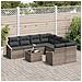 Set Divani Giardino con Cuscini Grigi 9 Pezzi in Polyrattan - Foto miniatura 3